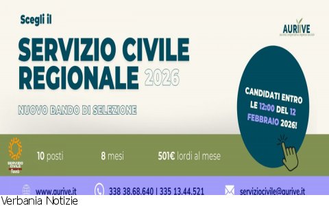 Verbania
Servizio Civile Regionale 2026 Verbania
Servizio Civile Regionale 2026
