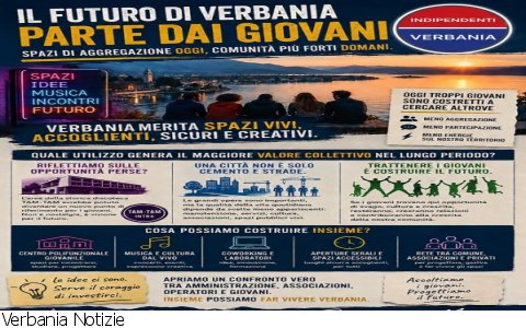 Verbania
Indipendenti Verbania su politiche giovanili Verbania
Indipendenti Verbania su politiche giovanili