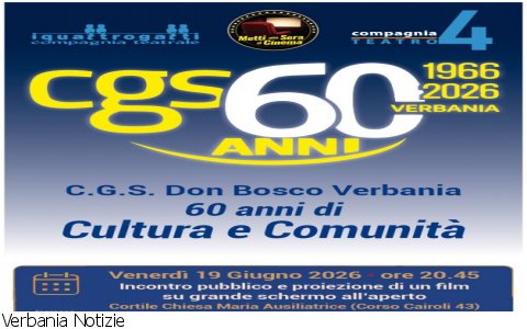 Verbania
60 anni dell'Associazione CGS Don Bosco Verbania
60 anni dell'Associazione CGS Don Bosco